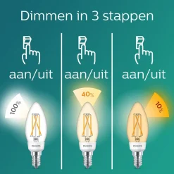 PHILIPS LED-LAMPPU SCENESWITCH 40W B35 E14 470L-180L-90L 2200-2