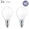 PHILIPS LED-LAMPPU 25W P45 E14 HUURRE 2KPL 250L 2700K