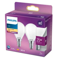 PHILIPS LED-LAMPPU 25W P45 E14 HUURRE 2KPL 250L 2700K