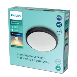 PHILIPS DORIS KATTOVALAISIN MUSTA 6W 27K IP44 600L 2700K