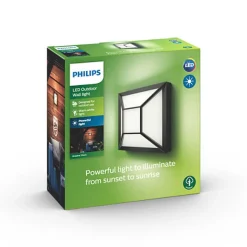 PHILIPS DROSERA ULKOSEINÄVALAISIN MUSTA 12W 176V IP44 2700K