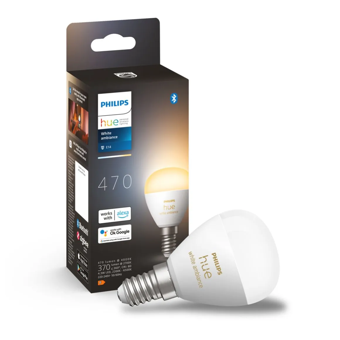 PHILIPS HUE ÄLYLAMPPU WHITE AMBIANCE 40W E14 2200-6500K
