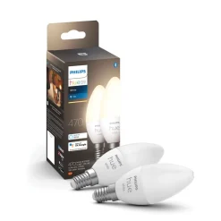 PHILIPS HUE WHITE ÄLYLAMPPU 5.5W B39 E14 2KPL 470L 2700K