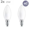 PHILIPS LED KYNTTILÄLAMPPU 25W B35 E14 HUURRE 2KPL 250L 2700K