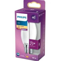 PHILIPS LED KYNTTILÄLAMPPU 25W B35 E14 HUURRE 250L 2700K