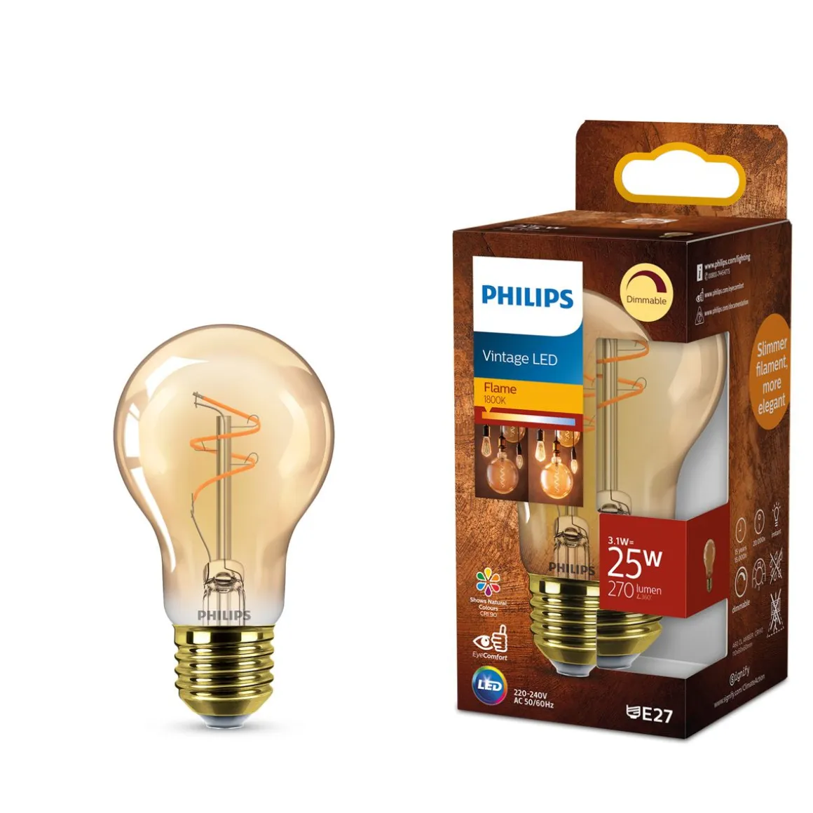 PHILIPS LED LAMPPU 25W E27 AMBER 1800K HIMMENNYS