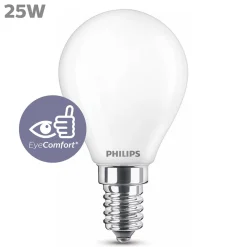 PHILIPS LED-LAMPPU 25W P45 E14 HUURRE 250L 2700K
