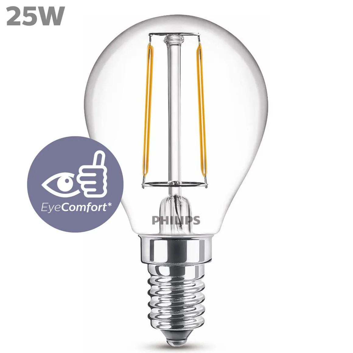 PHILIPS LED-LAMPPU 25W P45 E14 KIRKAS 250L 2700K
