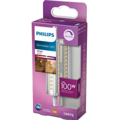 PHILIPS LED-LAMPPU 14W R7S 3000K 118MM HIMMENNETTÄVÄ