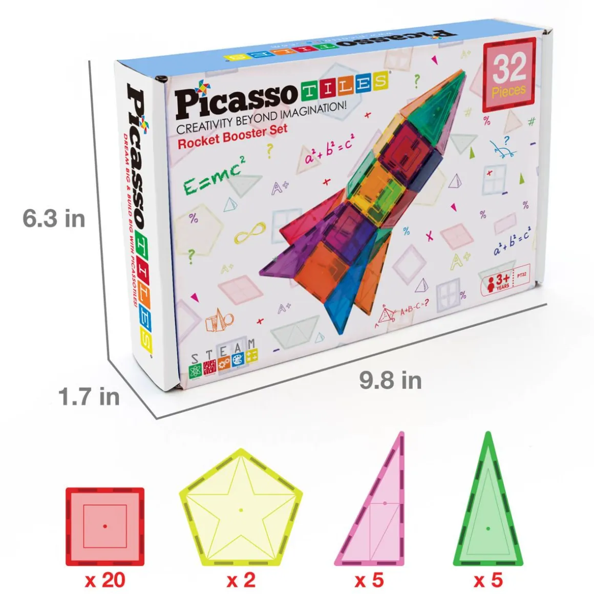 PICASSO TILES 32PC ROCKET BOOSTER MAGNETIC