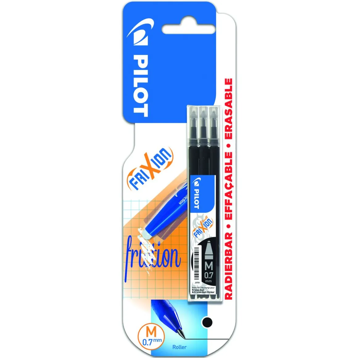 PILOT FRIXION 0,7 TÄYTESÄILIÖ M 3 KPL BLIS
