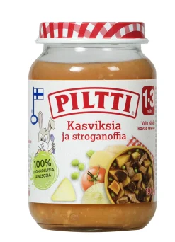 PILTTI KASVIKSIA JA STROGANOFFIA 1-3V 200 G