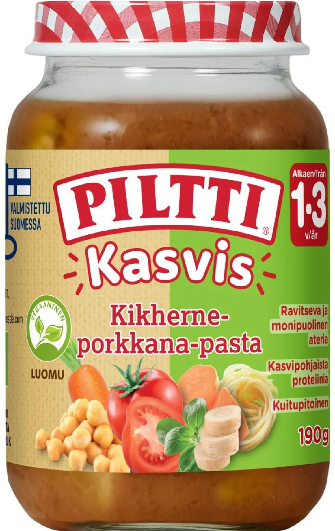 PILTTI KASVIS KIKHERNE-PORKKANA- PASTA LASTENATERIA 1-3V LUOMU