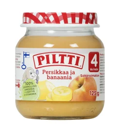 PILTTI BANAANI-PERSIKKA 4KK 125 G