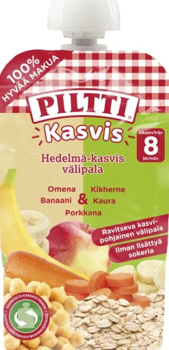PILTTI KASVIS HEDELMÄ-KASVIS VÄLIPALA OMENA-BANAANI-PORKKANA-KI