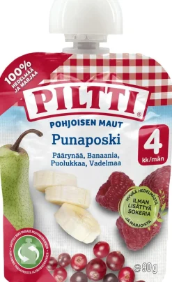 PILTTI POHJOISEN MAUT PUNAPOSKI 4KK ANNOSPUSSI 90 G