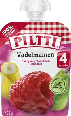 PILTTI VADELMAINEN HEDELMÄSOSE 4KK ANNOSPUSSI 90 G