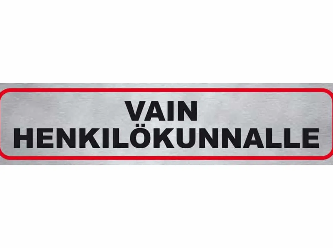 PISLA TARRA "VAIN HENKILÖKUNNALLE"