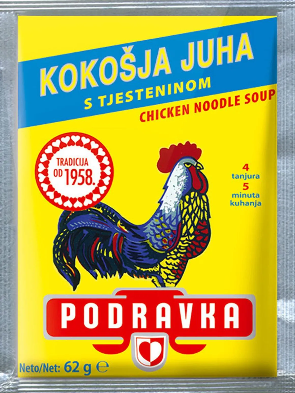 PODRAVKA KANA-NUUDELIKEITTO KEITTOAINEKSET 62 G