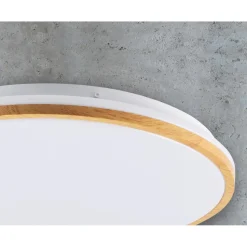 POLUX WOODY KATTOVALAISIN 38CM 24W VAALEA PUU/VALKOINEN