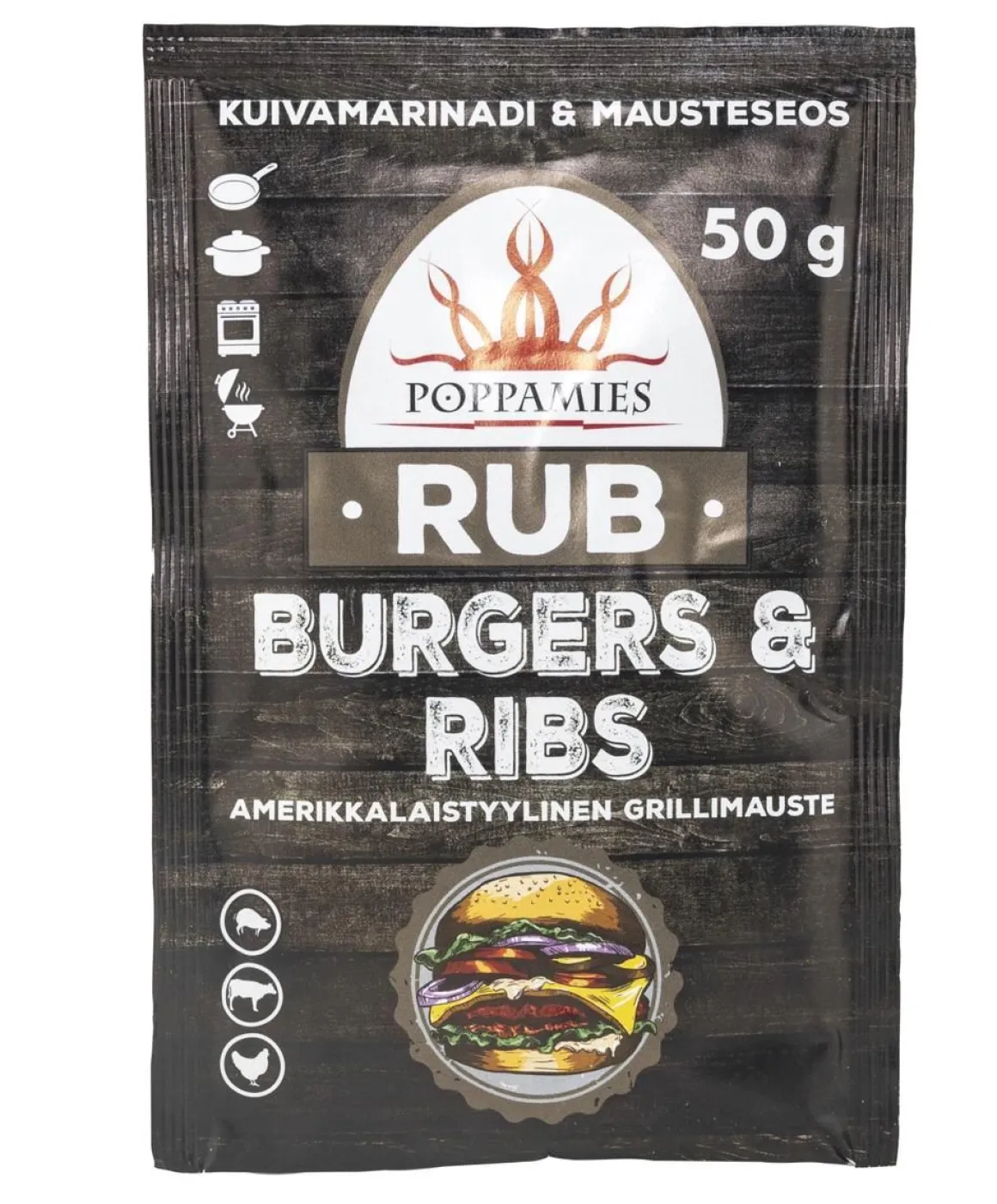 POPPAMIES RUB BURGERS & RIBS MAUSTESEOS 50 G