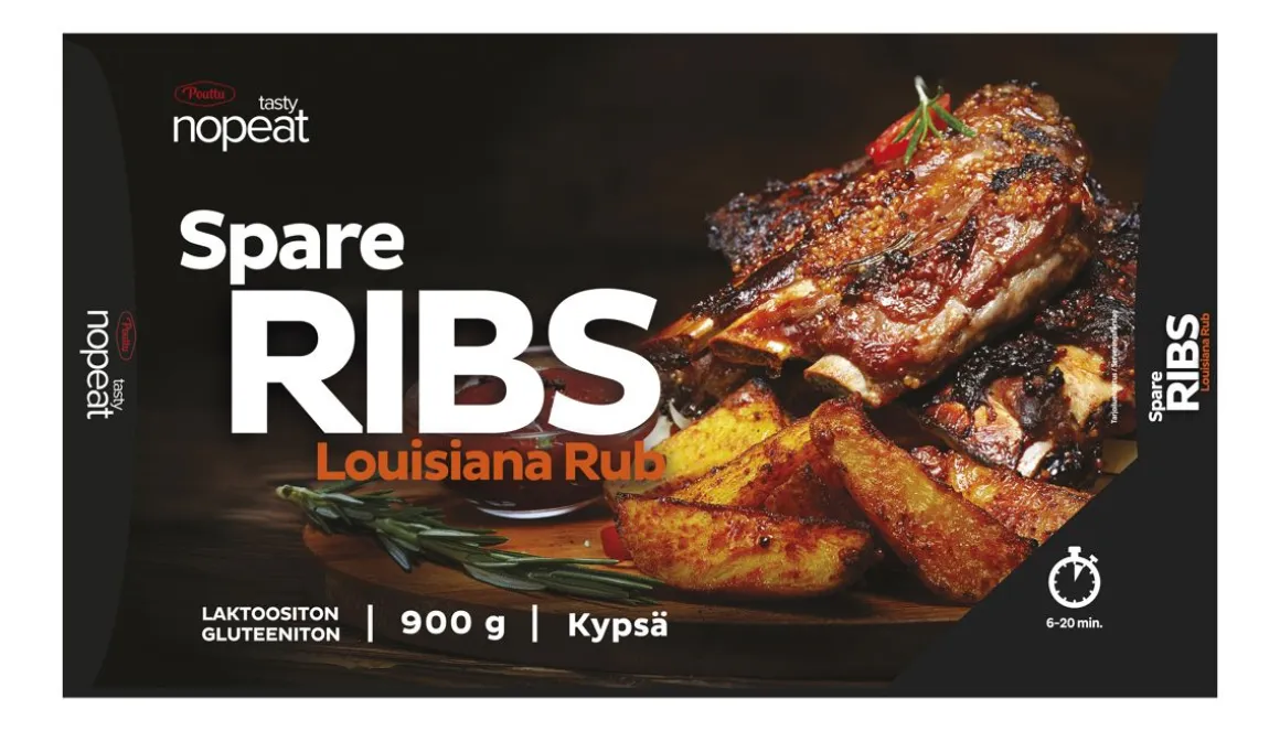 POUTTU NOPEAT SPARE RIBS LOUISANA RUB KYPSÄ 900 G