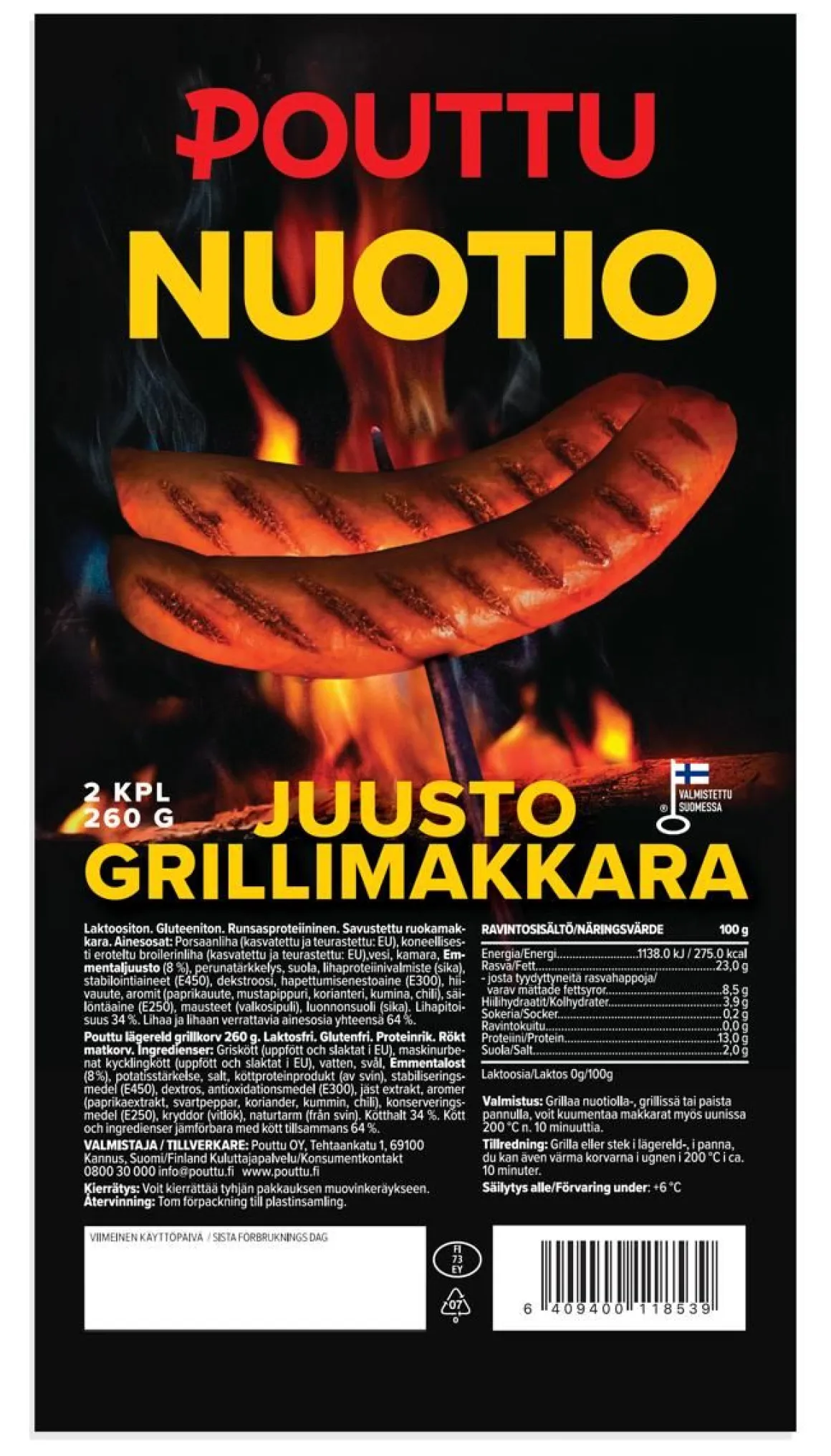 POUTTU NUOTIO GRILLIMAKKARA JUUSTO 260 G