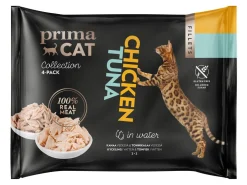 PRIMACAT FILLETS 4*50G KANAA VEDESSÄ & TONNIKALAA VEDESSÄ 200 G