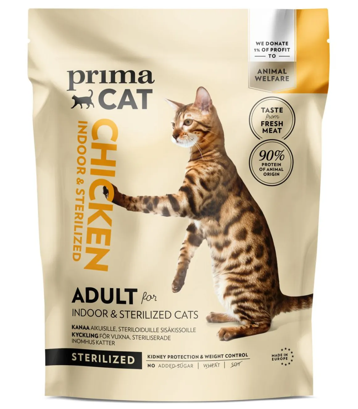 PRIMACAT TÄYSRAVINTO KANA STERILOIDUILLE AIK.KISSOILLE 1,4 KG
