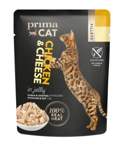 PRIMACAT FILLETS KANAA JA JUUSTOA HYYTELÖSSÄ 50 G