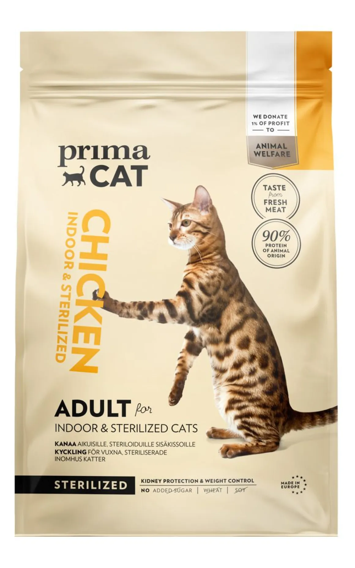 PRIMACAT TÄYSRAVINTO KANA STERILOIDUILLE AIK.KISSOILLE 4 KG