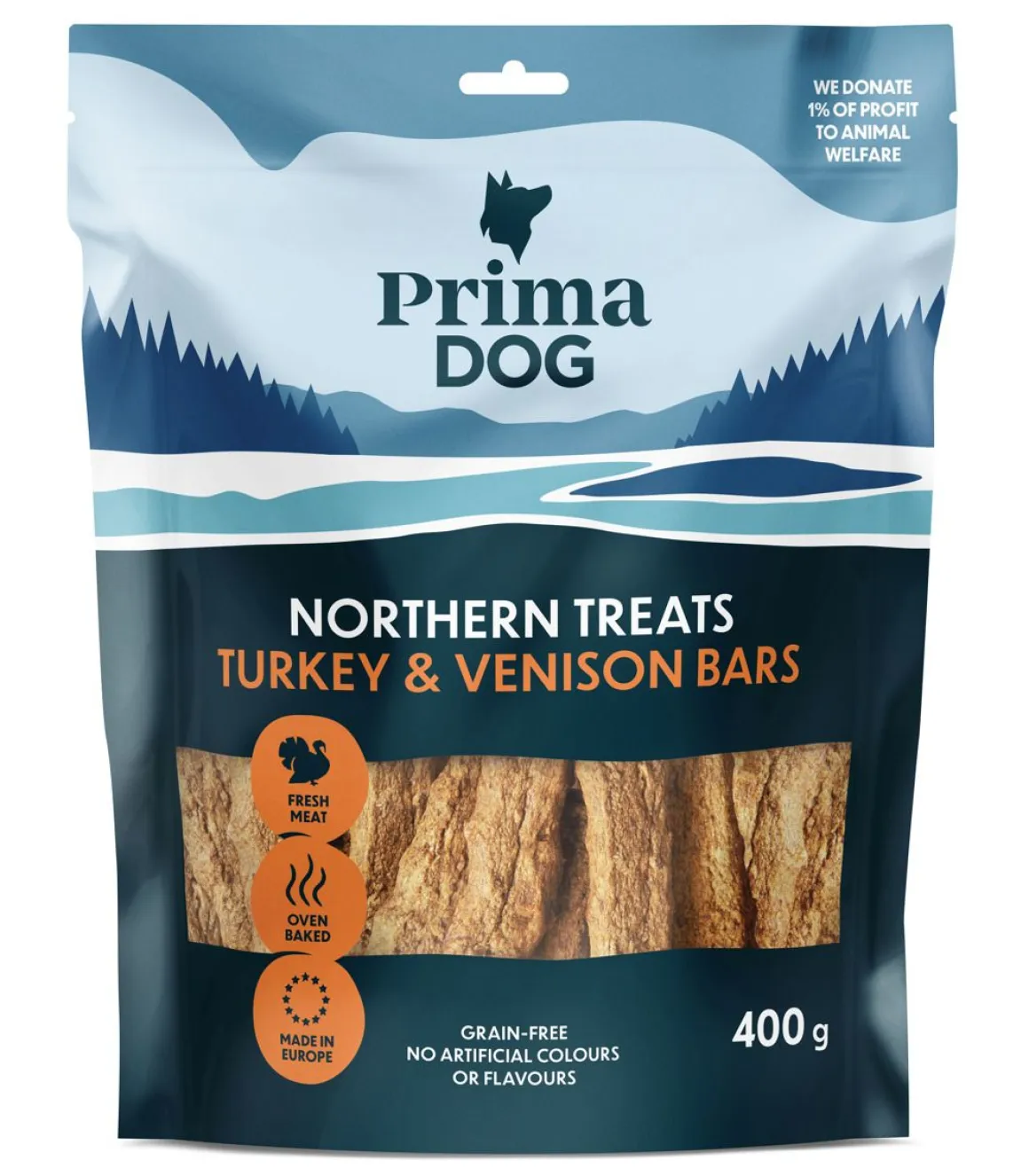 PRIMADOG NORTHERN TREATS KALKKUNA-PEURATANKO 400 G