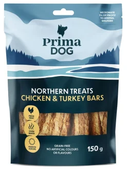 PRIMADOG NORTHERN TREATS KANA-KALKKUNATANKO 150 G