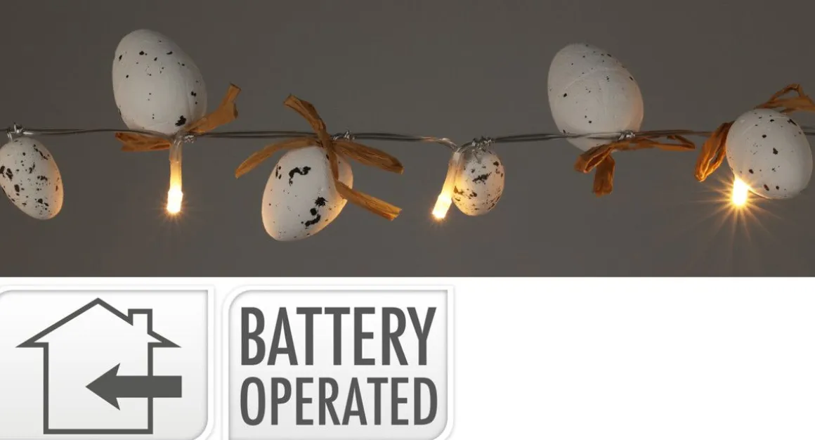 PÄÄSIÄISMUNA LED 18 KORISTEVALO 30CM, TOIMII PARISTOILLA
