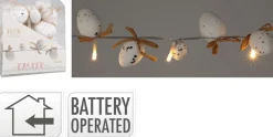 PÄÄSIÄISMUNA LED 18 KORISTEVALO 30CM, TOIMII PARISTOILLA