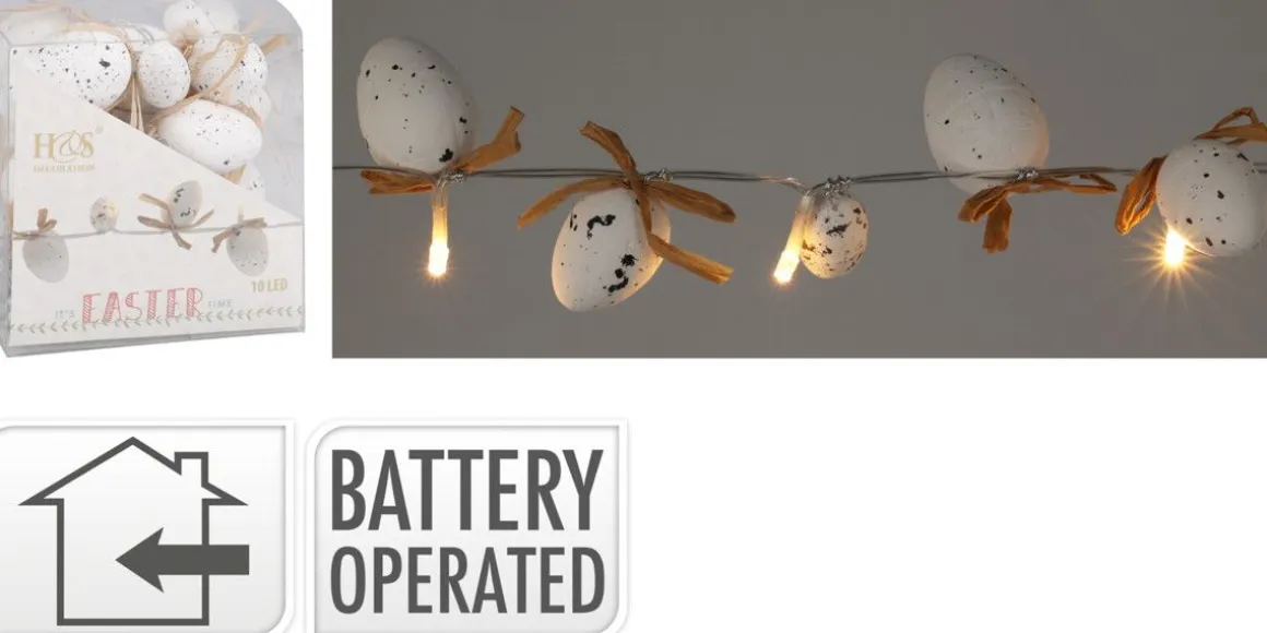 PÄÄSIÄISMUNA LED 18 KORISTEVALO 30CM, TOIMII PARISTOILLA