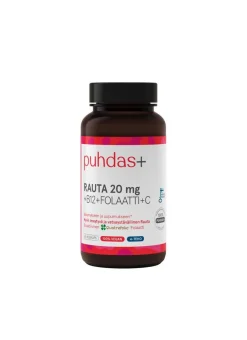 PUHDAS+ RAUTA 20MG + B12 + FOLAATTI + C-VITAMIINI 60 KPL