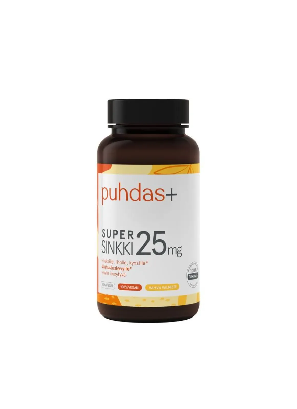 PUHDAS+ TUPLASINKKI 25 MG 60 KPL
