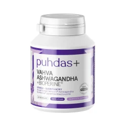 PUHDAS+ VAHVA ASHWAGANDA + BIOPERINE 125 MG 60 VEGEKAPS 60 KP