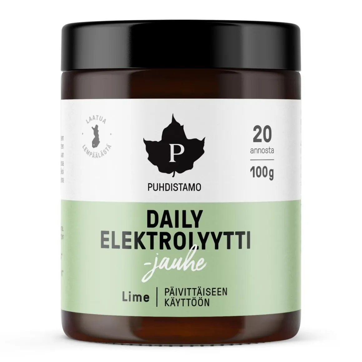 PUHDISTAMO DAILY ELEKTROLYYTTIJAUHE, LIME 100 G