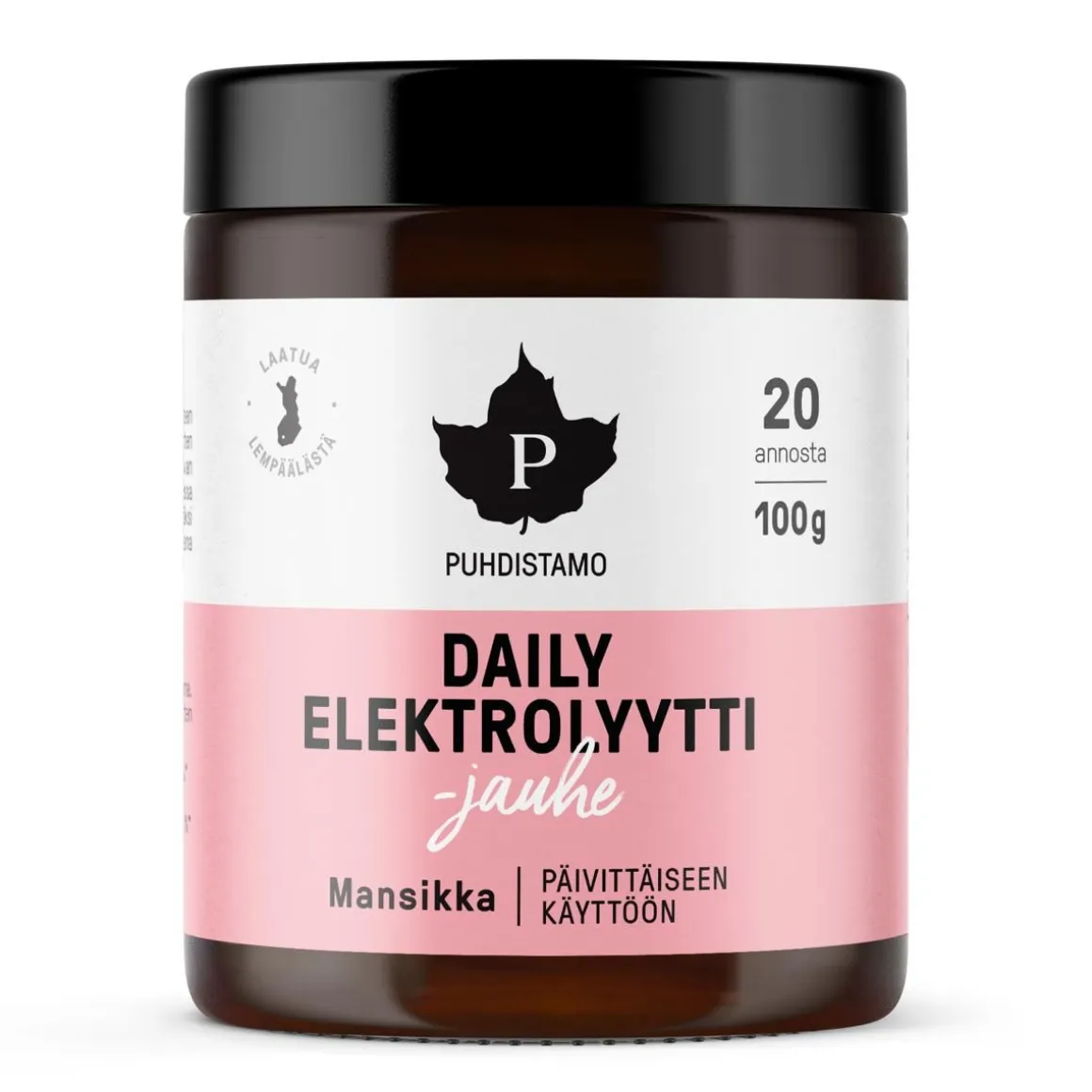 PUHDISTAMO DAILY ELEKTROLYYTTIJAUHE, MANSIKKA 100 G