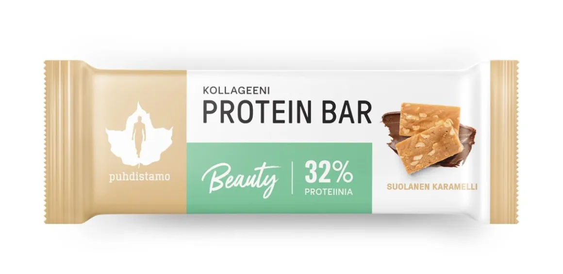 PUHDISTAMO KOLLAGEENI BEAUTY PROTEIINIPATUKKA SUOLAINEN KARAMEL