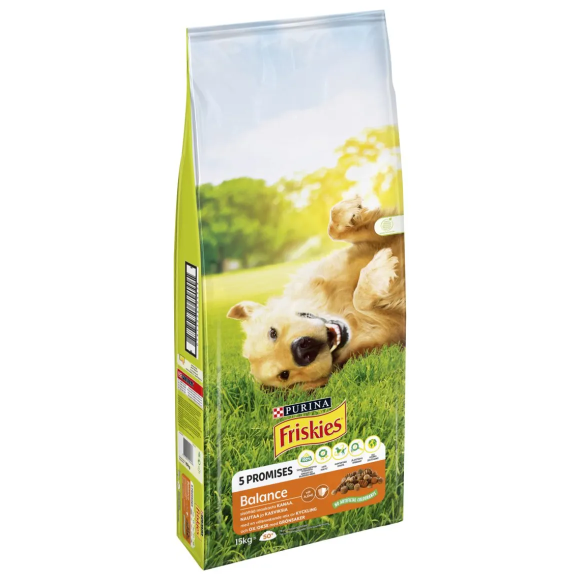 PURINA FRISKIES KOIRAN TÄYSRAVINTO BALANCE KANAA JA KASVIKSIA 15 KG