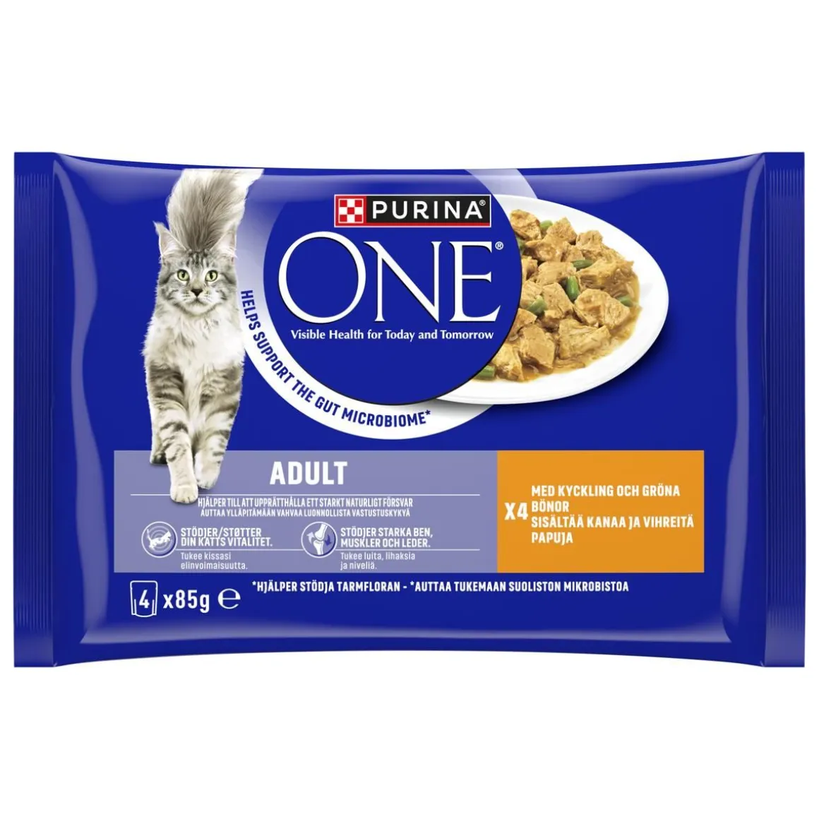 PURINA ONE KISSAN ANNOSP. ADULT MINIFILEET KASTIKELAJ. 4*85G 340 G