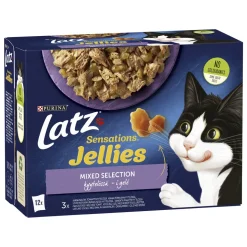 PURINA LATZ SENSATIONS JELLIES MIXED LAJ HYYT 12*85G 1,02 KG