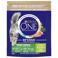 PURINA ONE KISSAN TÄYSRAVINTO INDOOR KALKKUNAA & TÄYSJYVÄVILJAA 750 G