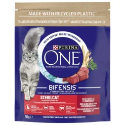 PURINA ONE KISSAN TÄYSRAVINTO STERILCAT NAUTAA JA VEHNÄÄ 750 G