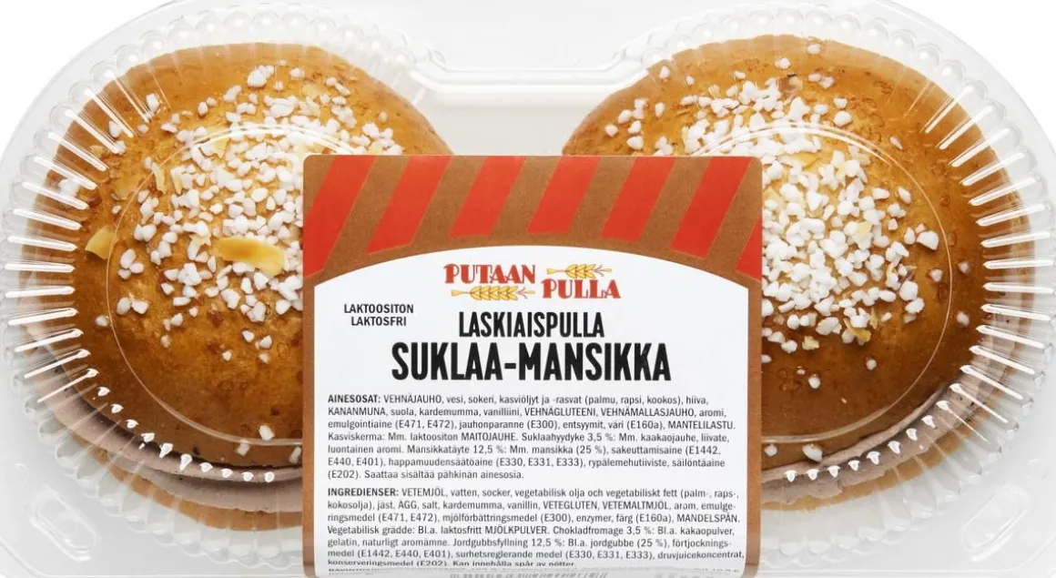 PUTAANPULLA LASKIAISPULLA SUKLAA-MANSIKKA 2KPL 240 G