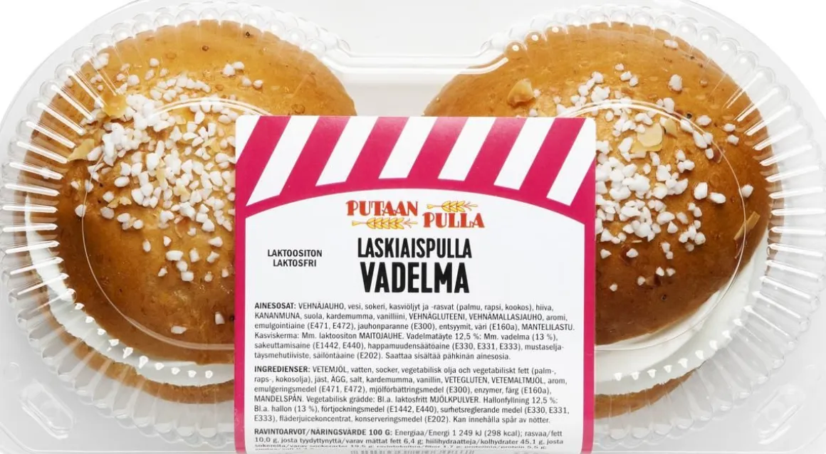 PUTAANPULLA LASKIAISPULLA VADELMA 2KPL 240 G