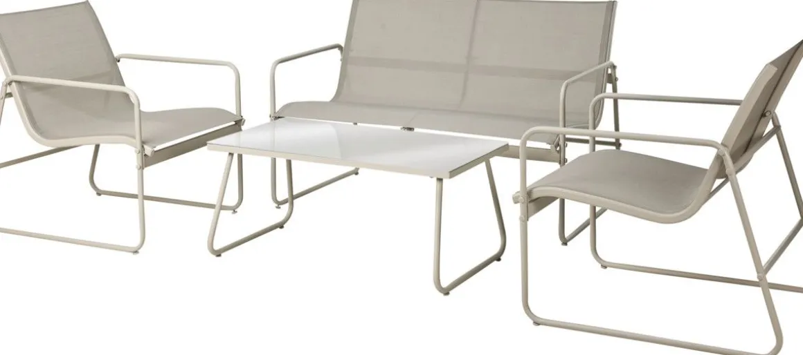 PUUTARHAKALUSTESETTI BEIGE, 4-OSAINEN